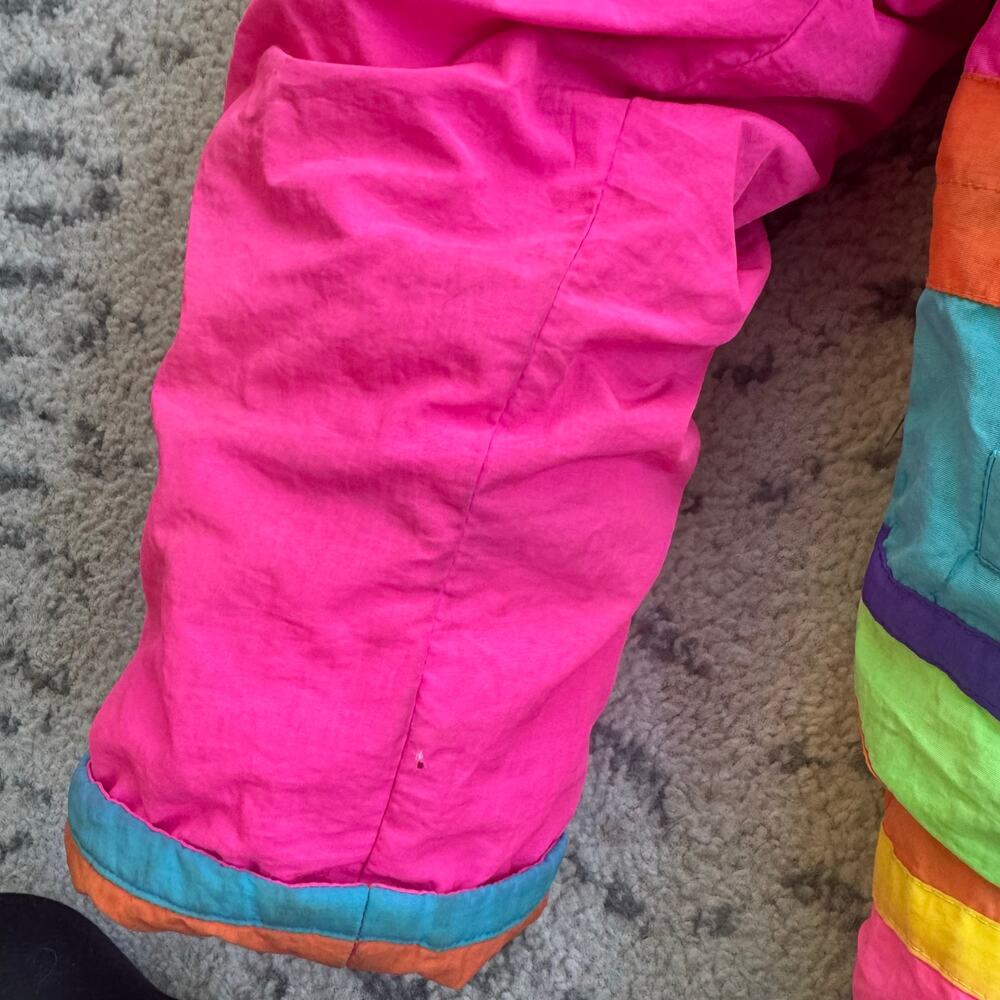 Vtg 1980s 1990s Rothschild Colorblock Hooded Winter Coat Youth Size Medium - Picture 5 of 12